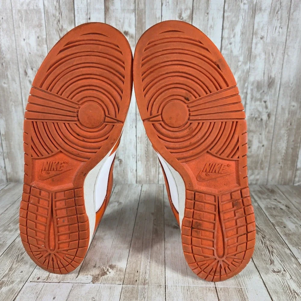 Nike Dunk Low Syracuse Orange‎ White Leather Sneakers CU1726-101 Size 11